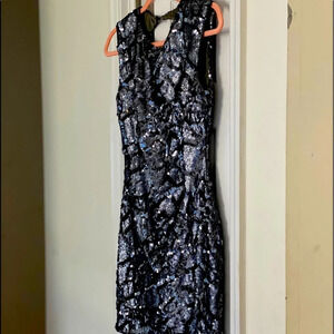 Arden B Gun Metal Grey Silver Sequin Cocktail Dress Holiday Party New Year Small